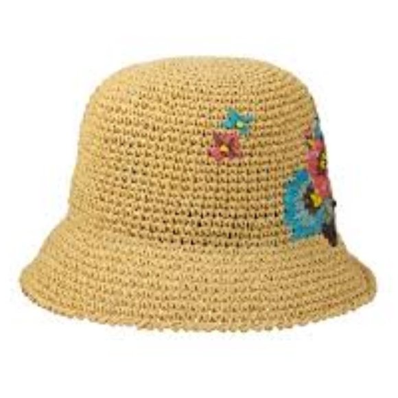 Brand New NWT Coach Hawaiian Floral Crochet Collapsible Bucket Hat - Picture 2 of 9